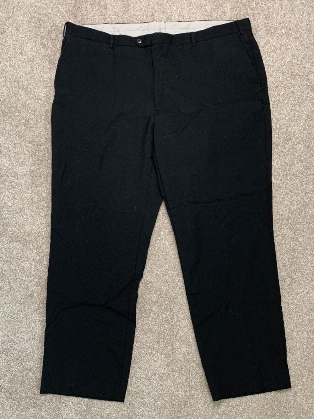 Pronto Uomo Dress Pants Mens 50/45 Wool Black Flat Front
